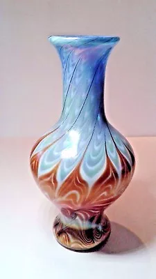 Vandermark Merritt  Hand Blown Art Glass Green Brown Blue Signed & Dated 1977 • $285