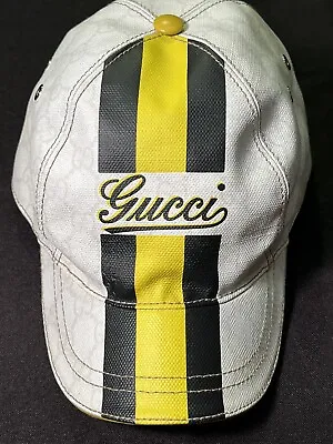 Rare Gucci Sherry Line Italian Car Racing Stripe Baseball Cap L Hat Gg Authentic • $595