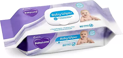 Babylove 480 Piece (6 Pack X 80) Everyday Fragrance Free Hypoallergenic Wipes • $38.60