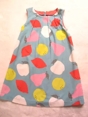 Mini Boden Girls 5-6Y Sleeveless Fruit Print Corduroy Dress Lined EUC • $24.46