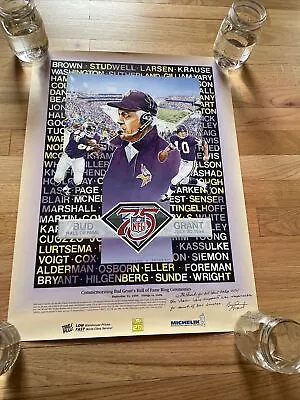 Vintage Minnesota Vikings 1994 Bud Grant Hall Of Fame 17x23 Poster HOF • $9.99
