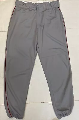 Majestic #8072 Grey With Red Piping Baseball Pants Adult • $9.95