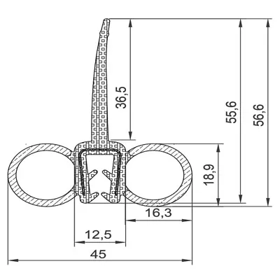 Pinchweld Double Bulb U Channel Fin - EPDM 090 • $30.58