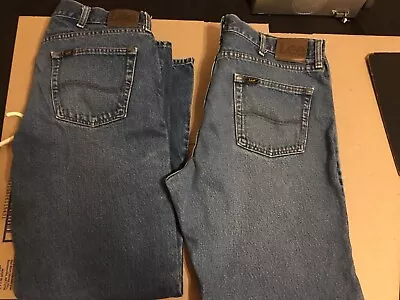 Mens Lee Regular  Fit Jeans Lot  38x34 Blue Denim Med Wash Casual Workwear • $19.99