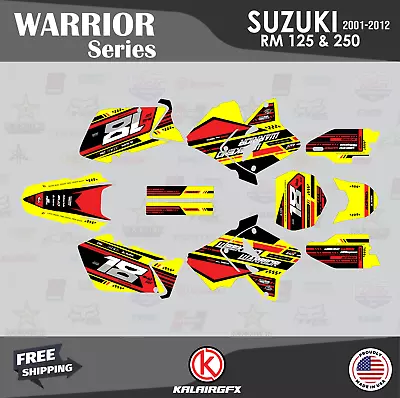 Graphics Kit For Suzuki RM125 RM250 (2001-2012) RM 125 RM 250 Warrior-Red • $82.99