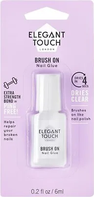 UK Brush On Nail Glue Clear 6ml Bonds And Repairs Artificial Nails High Quality • £3.99