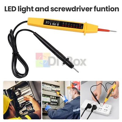 8-In-1 Tester Voltage AC DC 6-380V Auto Electrical Pen Detector With LED Light • $4.99