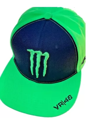 Monster Energy/Yamaha Racing  46  Black+Lime Green Flat Bill Twill Cap. OSFM. • $30