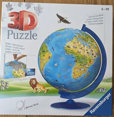 £0.99 • Buy Ravensburger 187 Piece Jigsaw Puzzle 3-D Globe With Stand