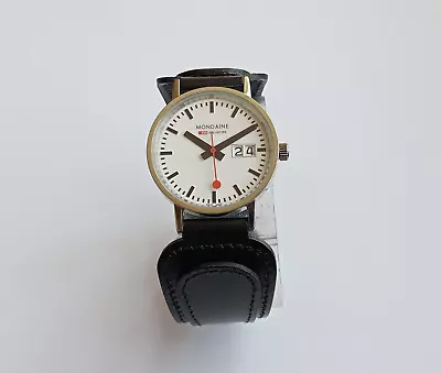 MONDAINE OFFICIAL SWISS RAILWAYS DATE DISPLAY WATCH (2000's RARE COLLECTABLE) • $51.01