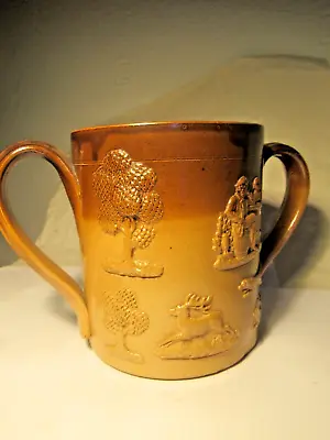 £14.99 • Buy Doulton Lambeth Stoneware Loving Cup Stle 1pt Cider/beer Mug Hunting Pattern