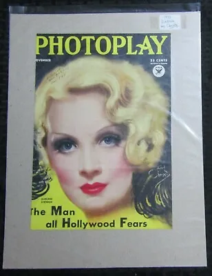 1933 Nov PHOTOPLAY Magazine COVER ONLY FN 6.0 Marlene Dietrich By Christy • $15.25
