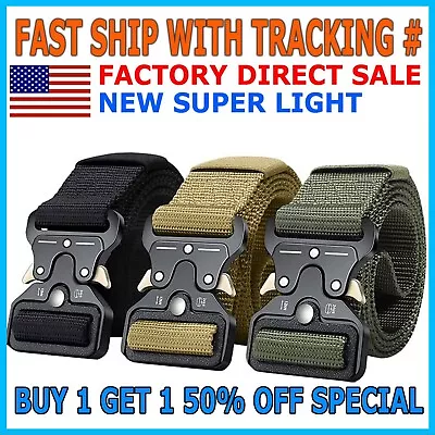 MEN Casual Military Tactical Army Adjustable Quick Release Belts Pants Waistband • $6.95