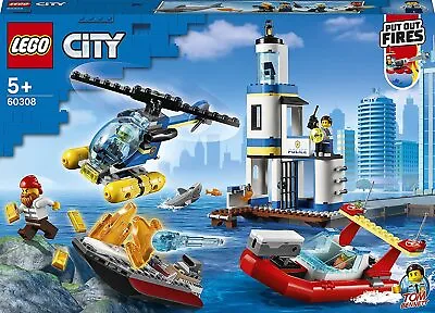Lego City 60308 Seaside Police And Fire Mission Helicopter Speed Boat 297pcs • $89.99