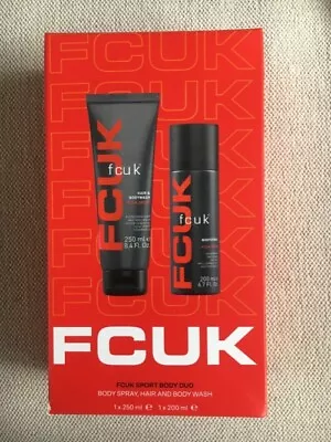 FCUK Sport Body Duo Hair &  Body Wash Body Spray  Mens Gift Set  FREE FAST P & P • £9.95