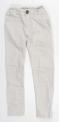 £5 • Buy Dunnes Boys Grey  Cotton Chino Trousers Size 5 Years  Regular Button - Stone Col