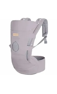 £18 • Buy Baby Carrier With Adjustable Hip Seat & Hood For Infant To Toddler-Light Grey