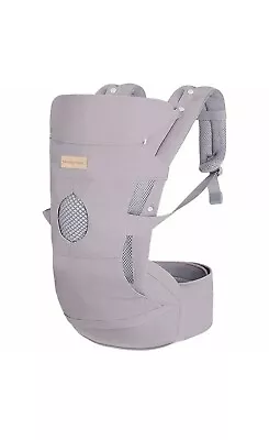 £18 • Buy Baby Carrier With Adjustable Hip Seat & Hood For Infant To Toddler-Light Grey