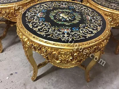 Exquisite Baroque/Rococo Gold Leaf Dining Table With Hand-Painted Wood Top • $3900