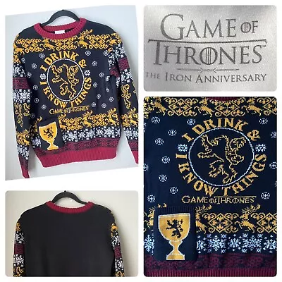 Games Of Thrones Sweater M I Drink & Know Things Pocket Knit • $18.75
