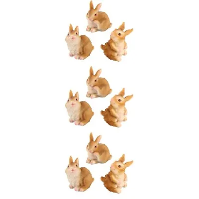  9 Pcs Desktop Toys Fairy Gardenanimal Figure Rabbit Ornament Mini • £29.15