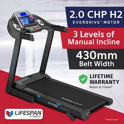 $889 • Buy Lifespan Fitness PURSUIT2 New Electric Treadmill Quiet EverDrive Motor FitLink