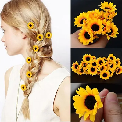 10PCS Daisy Sunflower Bridal Wedding Party Hair Pins Hair Clips DIY Decor • £4.33