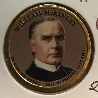 $9 • Buy 2 Sided Colorized 2013 P&d William Mckinley 2 Coin Presidential Dollar Set