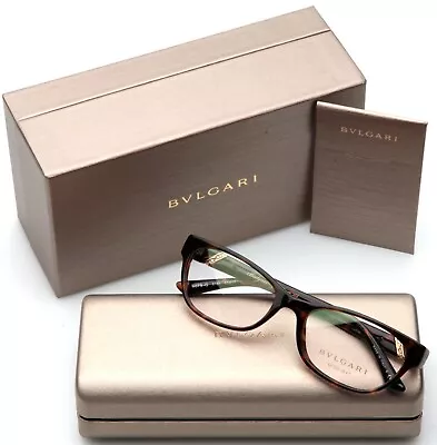 NEW BVLGARI 4079-G 5191 Havana EYEGLASSES GLASSES FRAME 53-17-135 B34mm Italy • $1398.80