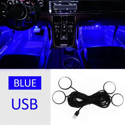 1X USB Car Foot Atmosphere Light Blue LED Seat Ambient Lamp Interior Accessories • $18