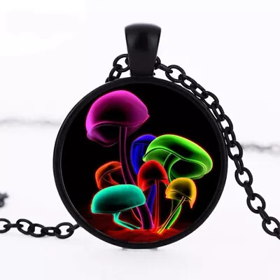 Colourful Magic Mushrooms Necklace Pendant + Free Gift Bag • £5.99