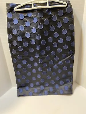 J. CREW Pencil Skirt Women’s Size 00 Black Blue Polka Dot Print Lined • $15