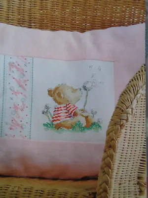 Cute Teddy Bear Blowing A Dandelion Clock Cushion Cover Cross Stitch Chart • £1.40
