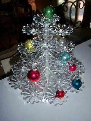 SWEET! RARE VTG JONDEL DAISY Xmas Tree Plastic Appetizer TREATS Mod Centerpiece • $54.99