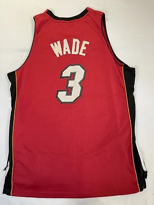 Nike Dwyane Wade Miami Heat Authentic Dri-fit Nba Jersey Red Mens Size 2XL • $72.11