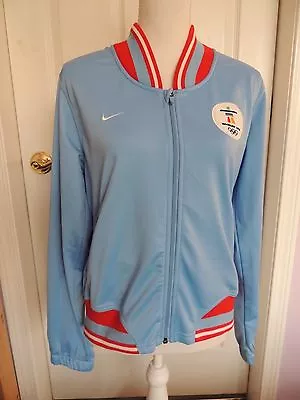 Nike Vancouver 2010 Youth Olympic Track Jacket Size L (12-14) Baby Blue & Red • $17.99