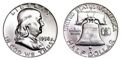 1958-D Franklin Half Dollar Brilliant Uncirculated - BU • $27