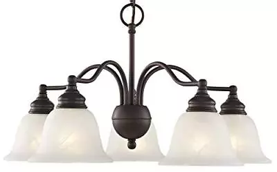 1346-07 Essex 5 Light Convertible Chandelier/Ceiling Mount Bronze • $252.90