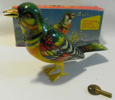 Vintage 50’s Kohler Germany Tin Litho Mechanical Wind Up Musical Singing Bird • $209.99