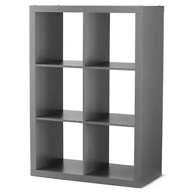 Vinyl Record Storage Bin 6 Crate Album Rack Stand Cube Shelf Grey Gray Furniture • $75.70