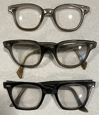 Vintage Lot 3 60’s USA Bouton Heavy Frame Safety Glasses • $74