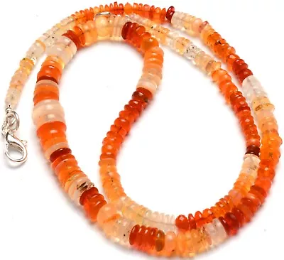 Mexican Opal Gem 4 To 9 Mm Size Rondelle Beads Necklace 17.5  • $26.40