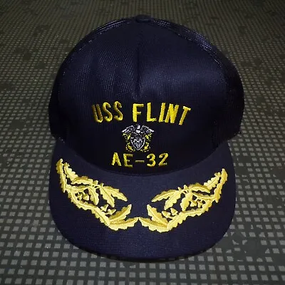Original USN USS Flint AE-32 Black Baseball Cap • $14.95
