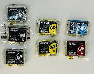 7 Genuine EPSON INK 69 T0691-T0694 NX400 415510 515 Workforce 600 610 615 500 • $47