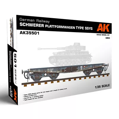 AK Interactive 35501 German Railway Schwerer Plattformwagen SSys 1:35 Model Kit • £34.95