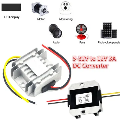 1x Universal 5-32V To 12V 3A DC Power Car Voltage Regulator Stabilizer Converter • $15.53