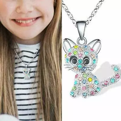 New Cute Cat Pendant Necklace For Women Girls Children Fashion • $3.53