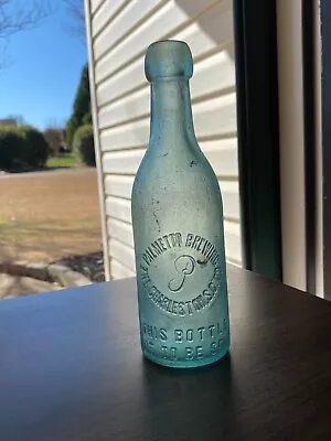 Pre 1896 Palmetto Brewing Co. Charleston Sc Hutchinson Blob Top Bottle Blue • $99.99