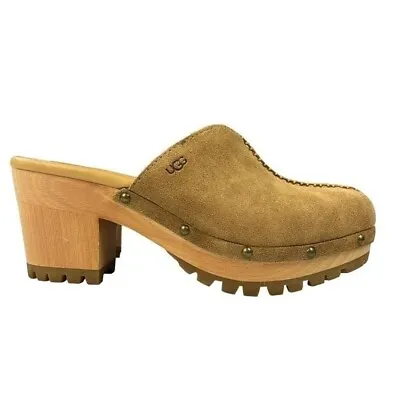 Ugg Judi Suede Leather Clogs Womens Chestnut Brown Size 9 • $100