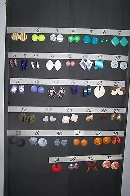 Many Pierced Earrings W/backs Metal Plastic Lucite Bakelite Wood & More! • $4.99